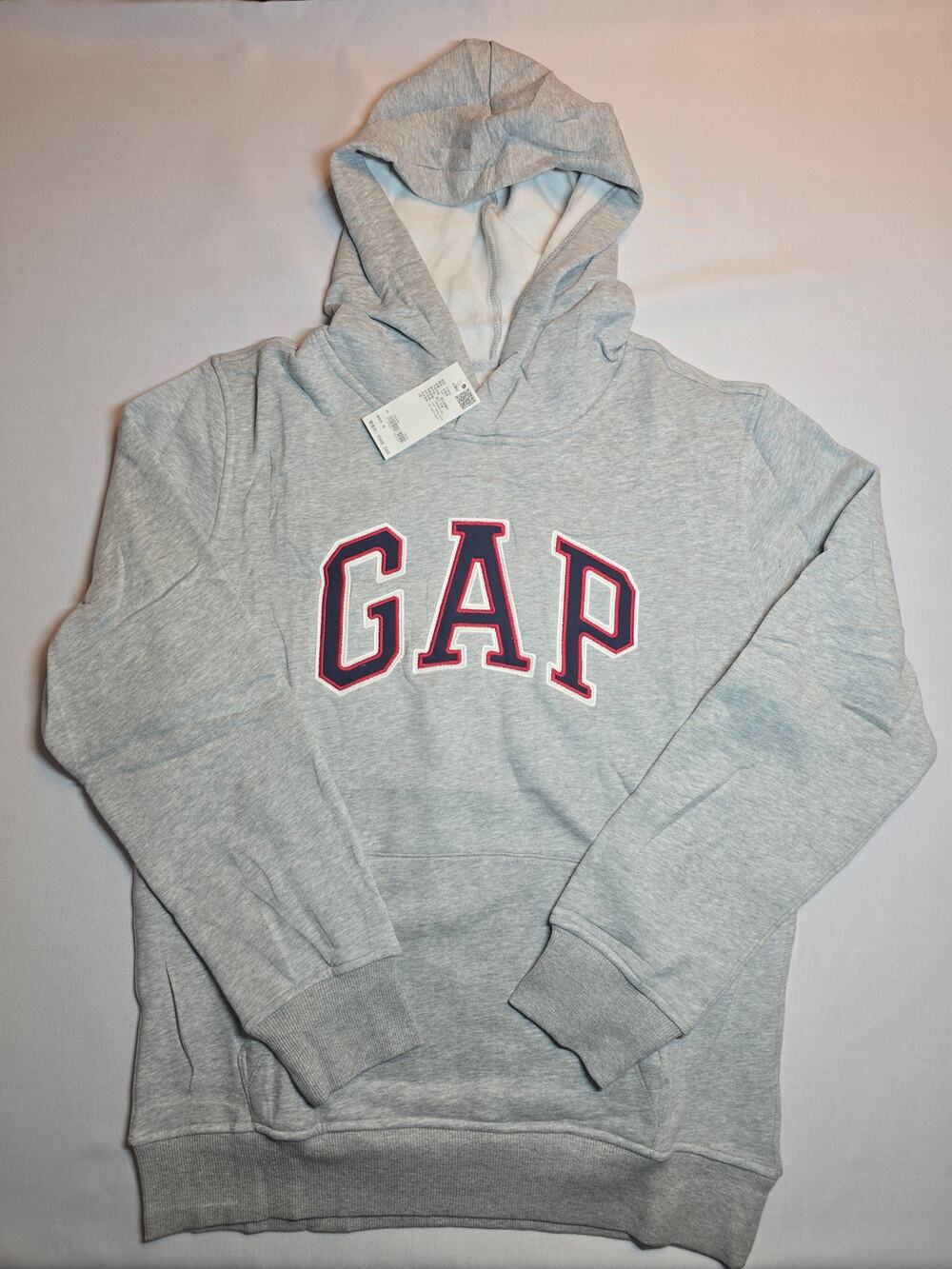 GAP Logo Fleece Pullover Hoodie Heather Gray